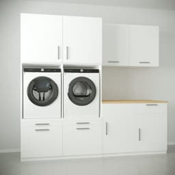 Wasophoogte® Wasmachine Kast Buenos Aires - Wasmachine verhoger - Wasmachine ombouw - 700(D)*2530(B)*2350(H) mm - Wit — thumbnail 2