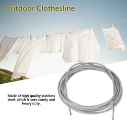 Kledinglijn Buitenshuis - Waslijn Staaldraad - Kleding Drogen - Roestvrij Staal - 8 meter - Zilver — thumbnail 3