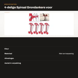 Dailygoods- Grondankers 4-delig - Spiraalvormig - Multifunctionele Tentaccessoires - Geschikt voor Houten Platforms - Aluminiumlegering/Roestvrij Staal - 7.7x3.6cm - Tentpalen — thumbnail 2
