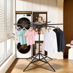 MeYuxg Drying Mill High Folding with 6 Wings, Adjustable Tumble Dryer, Stand, Drying Mill for Outdoor, Indoor, Balcony — thumbnail 2