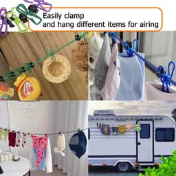 Camping Waslijn - Reiswaslijn Uittrekbaar - Kleding Drogen - Met Positioneerkralen - Tot 36 Meter - Wit — thumbnail 3