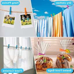 Kleurige winddichte wasknijpers, 48 stuks, plastic kledingclips voor waslijnen en sokken, ideaal voor buitengebruik en multifunctioneel. — thumbnail 4