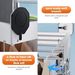 Droogrek voor aan de muur, zuignap zonder boren, uitbreidbaar en opvouwbaar, roestvrij staal, kledinglijn met 25 kg draagcapaciteit voor binnengebruik — thumbnail 4
