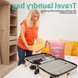 Set van 3 Reiswaszakken met Handvat, 38x48cm, Ideaal voor Vuil Wasgoed, Sport, Zwemmen en Yoga — thumbnail 2