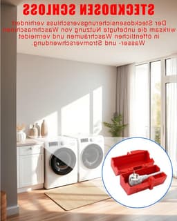 2 stuks wasmachine-stekkerslot: afsluitbare kunststof beschermbox voor stroomstekkers met 2 wachtwoordsloten, veilig voor elektrische apparaten en kinderveiligheid — thumbnail 5