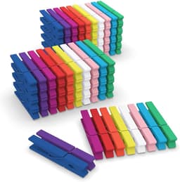 100 Gekleurde Houten Klammen - Kleurrijke Mini Klammen - Kleine Houten Kledingknijpers voor Foto's - Collages - Postkaarten - Decoratie - Houten Kledingknijpers (7 cm) — thumbnail 1