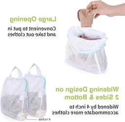 2 Stuks Wasnetten met Handvatten, 10 x 12 Inch Wasnet voor Wasmachine, Ideaal voor Ondergoed, Lingerie en Babykleding — thumbnail 5