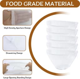 Dailygoods- Notenmelkzak 5 Stuks - Biologisch - Wasbaar - Fijnmazige Filterdoek - Herbruikbaar - Duurzaam Nylon — thumbnail 3