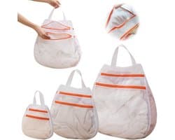 ZEYNOMAX- Waszak - Set van 3 - Polyester - Antislip - Waszakken voor wasgoed - Bescherming voor kleding - Afmetingen: 30x30/40x40/50x50 cm - Wasnet