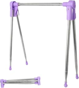 VHV Reishanger - opvouwbare hanger - Droogrek - Inklapbaar Wasrek - Geschikt voor reizen - Inklapbaar Droogrek - Staand Kleding Wasdroogrek - kleding droogrek - Badkamer/Balkon/Binnen/Buiten - Paars — thumbnail 1
