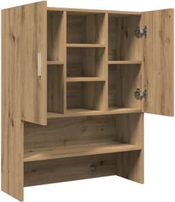 Wasmachinekast - Opbergkast Badkamer - Ruimte Optimaliseren - Vochtbestendig Materiaal - 70.5 x 90 cm - Eiken — thumbnail 3