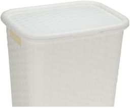 Benson Wasmand - 2x - rotan - met deksel - wit - 60 liter - 33 x 44 x 60 cm - kunststof — thumbnail 5