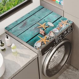 Wasmachine Droger Topmat - Apparaat Beschermhoes - Apparaten Beschermen - Snel Absorberend Sneldrogend - 40 x 60 cm - Houten Plank — thumbnail 3