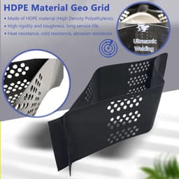 Grondrooster Stabilisator - Grind Stabiliseren - Oprit Versterken - Schaalbaar Ontwerp - 6 x 6 m - Zwart — thumbnail 3