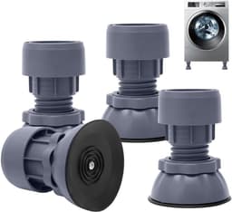 Trillingsdempers voor wasmachines en drogers, 4 antislipmatten met verstelbare hoogte, universele vibratiedempers voor stabiliteit en geluidsreductie, ideaal voor elke vloer — thumbnail 1