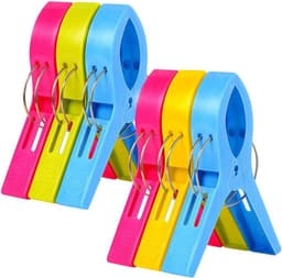 Grote wasknijpers - Handdoek klemmen - Strand en zwembad - Sterke roestvrij staal veer - 12 centimeter lengte - Verschillende kleuren — thumbnail 1