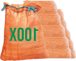 Netzakken met trekkoord - Opslagzakken - Oogst opslaan - Ademend materiaal - 50 x 80 cm - Oranje — thumbnail 1
