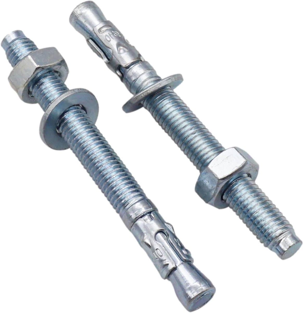 Wigankers - Metalen pluggen - Bevestigen in beton - Verzinkt staal - M10 x 100 mm - Zilverkleurig — afbeelding 1