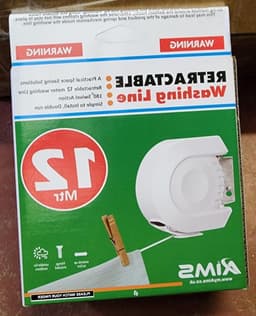 Intrekbare Waslijn - Drooglijn Kledinglijn - Was Drogen - Automatische Vergrendeling - 12 meter - Wit — thumbnail 1
