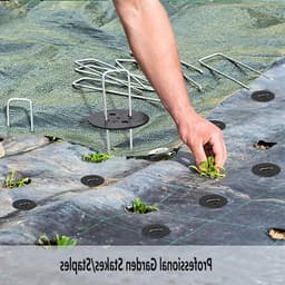 50 Stalen Grondankers met 50 Bufferdiscs voor Bevestigen van Onkruid, Netten en Tuinhekken, Ideaal voor Camping en Tuinprojecten, Afmetingen 150x25mm Ø2.7mm — thumbnail 4