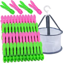 48 Stuks Winddichte Kleurige Kledingknijpers van Plastic voor Waslijnen, Kleding en Sokken — thumbnail 1