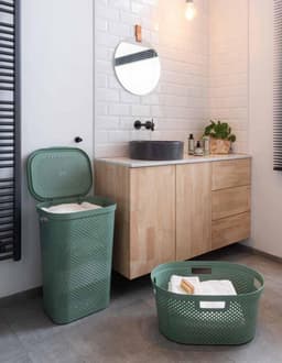 Curver Infinity Recycled Dots Wasmand met deksel - 60L - Groen — thumbnail 5