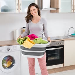 Opvouwbare Wasmanden Van PP+TPE-kunststof Opvouwbaar Opbergbak Met Handvat Ruimtebesparend Wasbak Mobiele Wasbak Voor Thuis, Kamperen (26 l) NAIZY — thumbnail 5