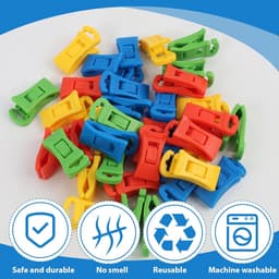 36 Sokkenclips voor Wasmachine en Droger - Robuuste Klemmen voor Dikke Sokken - Waslijn Accessoires — thumbnail 2