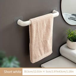 1 stuk multifunctioneel handdoekrek, zelfklevend handdoekrek, wandgemonteerd handdoekrek voor de badkamer, schoenenrek, badslipperrek, handdoekstang voor de badkamer die niet geboord hoeft te worden. — thumbnail 1