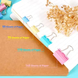 122 Stuks Binder Clips - Diverse Maten en Kleuren voor Kantoorbenodigdheden — thumbnail 2