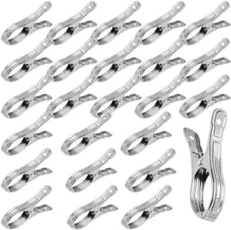 25x Sterke Roestvrijstalen Kledinghangers Clips voor Handdoeken en Sokken — thumbnail 1