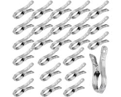 25x Sterke Roestvrijstalen Kledinghangers Clips voor Handdoeken en Sokken