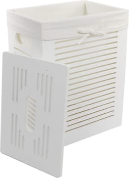 Wasmand - Linnenmand - Kleding Opbergen - Afneembare Overtrek - 35x25x46 cm - Wit — thumbnail 4