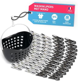40 Wasknijpers Set met Handige Bewaarmand - Kleurvast en UV-bestendig — thumbnail 1
