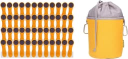 Set van 48 Waslijmklemmen met Softgrip en Katoenen Bergzak met Zonneprint — thumbnail 1