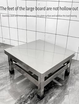 RVS Verhoger - Meubelstandaard Plankrek - Apparaten Verplaatsen - Vochtbestendige Basis - 60x40x10cm 500kg - Zilver — thumbnail 5