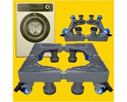 Universele Wasdroger Sokkel - Wasmachine Onderstel - Apparaten Verplaatsen - Verstelbaar & Stabiel - 8 Poten 4 Wielen