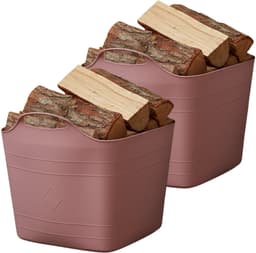 Excellent houseware flexibele kuip / emmer - 2x - roze - 25 l - kunststof - 40 x 35 cm - met handvatten — thumbnail 1