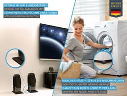 Wasvoorkeursmatten XXL Onderleggers voor Wasmachines – Rubberen Trillingsdempers voor Meubels en Kasten – Set van 4-15 mm — thumbnail 4