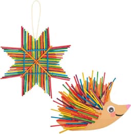 Houten Knijpers - Ambachtelijke Stokjes - Creatief Knutselen - Grote Set - 4.3 cm Lengte - Veelkleurig — thumbnail 2
