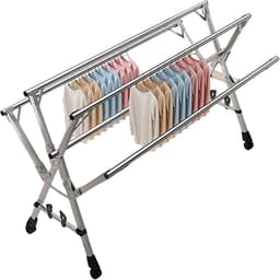 Opvouwbaar Wasrek - Kledingdroger Wielen - Buiten Droge Kleding - Verstelbare Lengte - Tot 240cm — thumbnail 1