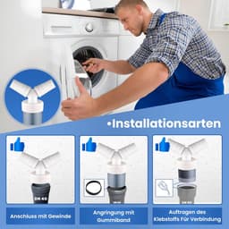 Dubbele Afvoer Y-Adapter voor Wasmachine en Vaatwasser Aansluiting — thumbnail 3