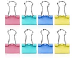 Binder Clips 100 Stuks - Gekleurde Metalen Mini Foldback Clips - 15mm