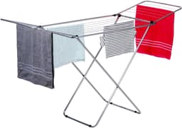 Dirt Devil Droogrek Inklapbaar – Wasrek Metaal met Anti-Slip Voeten – Wasrek met Vleugels tot 10KG – Drooglijn ca. 18 Meter – Opvouwbaar Wasrek voor Binnengebruik — thumbnail 1