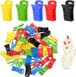 60 stuks sokkenclips - sokkenclip voor wasmachine en droger - sokkenhouder met haken - kleurrijke sokkenclips - multifunctionele sokkenklem - drogen en bewaren van gepaarde sokken - kleurenmix voor efficiënt gebruik — thumbnail 1