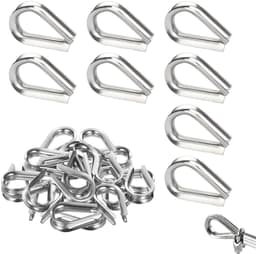 30 stuks M6 kabelkousen - 304 roestvrij staal - kabelkous - Tainless Steel kous voor draadkabelklemmen - staalkabel - waslijn - bosbouwtouw - luifel - duurzame bevestigingsoplossingen - sterke kabelbevestiging — thumbnail 1