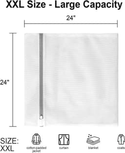 3 Pack Waszakken - Netwaszakken - Waszakken voor wasgoed - Grote duurzame zakken - Delicate kleding - Perfect voor wasmachines - Jassen - Jeans - 60x60 - Huishoudelijk accessoire — thumbnail 5