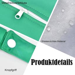 Reiswaszakken Set van 2 (Groot 55 x 45 cm en Klein 40 x 31 cm) - Waterdichte Waszak met Dubbele Rits en Handvat, Ideaal voor Kamperen en Reizen, Zwart-Groen Gradient Kleur — thumbnail 4