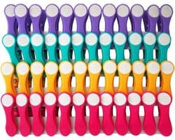 Wasknijpers Soft Grip - Kledingknijpers Clips - Wasgoed Ophangen - Zachte Siliconen Grip - 48 stuks - Multicolor