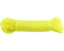 Nylon Waslijn - Waslijn Touw - Buiten Kleding Drogen - Hoge Sterkte Nylon - 20 meter - Fluorescerend Geel